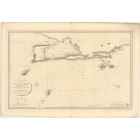 Reproduction carte marine ancienne Shom - 355 - TORTUGA (île), TRINIDAD (île) - VENEZUELA - Atlantique,ANTILLES (Mer),