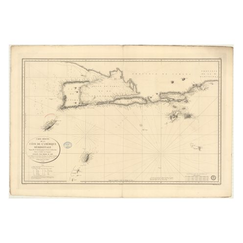 Carte marine ancienne - 355 - TORTUGA (île), TRINIDAD (île) - VENEZUELA - ATLANTIQUE, ANTILLES (Mer), AMERIQUE DU SUD (Côte Nord