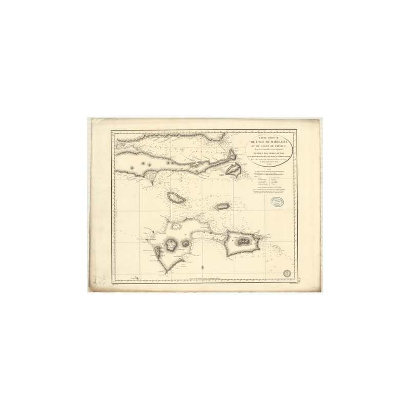 Reproduction carte marine ancienne Shom - 356 - MARGARITA (île), CARIACO (Golfe) - VENEZUELA - Atlantique,ANTILLES (Mer