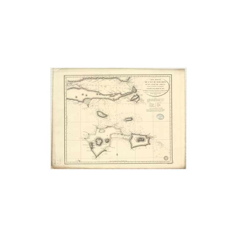 Reproduction carte marine ancienne - 356 - MARGARITA (île), CARIACO (Golfe) - VENEZUELA - ATLANTIQUE, ANTILLES (Mer), AMERIQUE D
