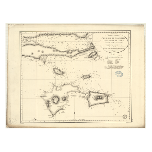 Carte marine ancienne - 356 - MARGARITA (île), CARIACO (Golfe) - VENEZUELA - ATLANTIQUE, ANTILLES (Mer), AMERIQUE DU SUD (Côte N