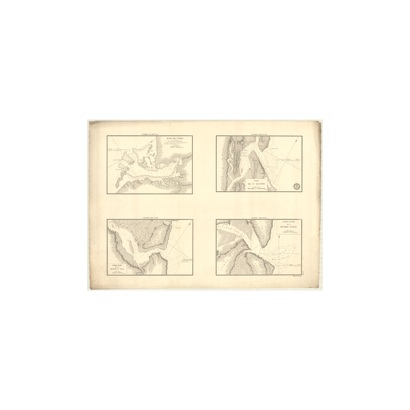 Carte marine ancienne - 357 - FLORIDE (Côte Ouest), TAMPA (Baie) - ATLANTIQUE, MEXIQUE (Golfe) - (1830 - 1873)