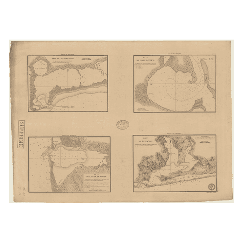 Reproduction carte marine ancienne Shom - 358 - SAN BERNARDO (Baie), MATAGORDA (Baie) - Atlantique,MEXIQUE (Golfe) - (18