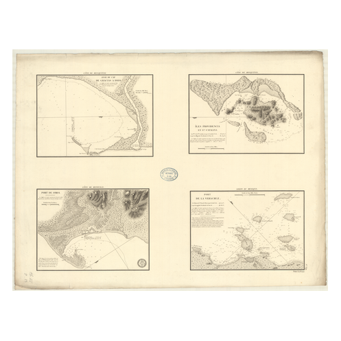 Carte marine ancienne - 359 - MOSQUITOS, GRACIAS A d'OS (Anse) - Atlantique, ANTILLES (Mer) - (1830 - ?