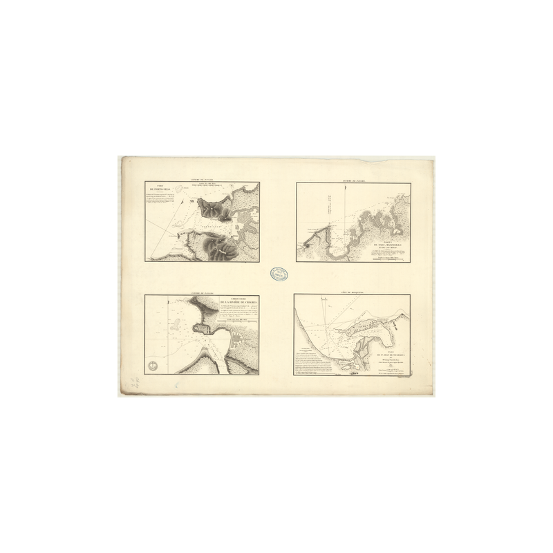 Reproduction carte marine ancienne Shom - 362 - pORTO VELO (Port) - Atlantique,ANTILLES (Mer),PANAMA (Isthme) - (1830 -