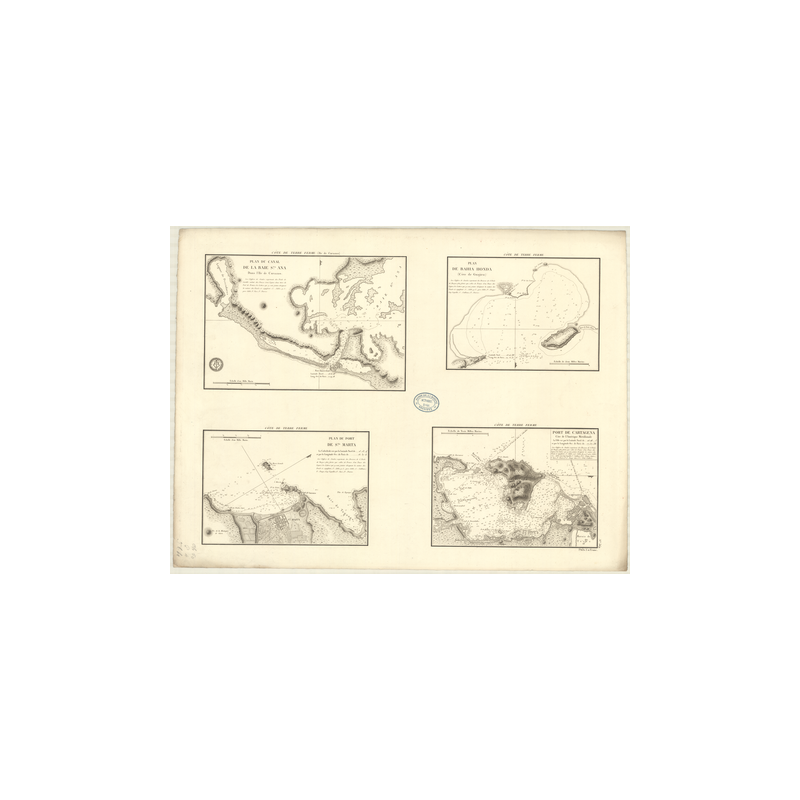 Reproduction carte marine ancienne Shom - 364 - CURACAO (île), SAINTE-ANNA (Baie), TERRE FERME - Atlantique,ANTILLES (M
