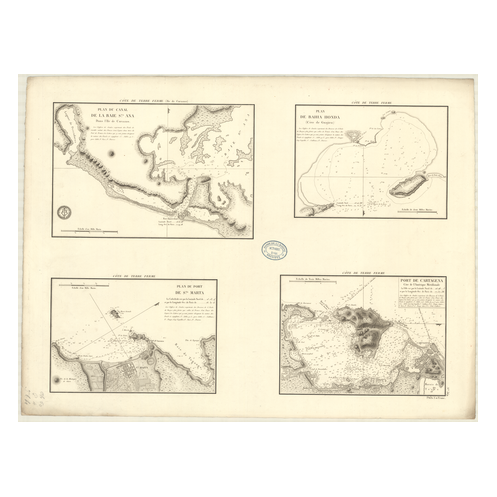 Reproduction carte marine ancienne - 364 - CURACAO (île), SAINTE-ANNA (Baie), TERRE FERME - ATLANTIQUE, ANTILLES (Mer), AMERIQUE Reproduction carte marine ancienne - 364 - CURACAO (île), SAINTE-ANNA (Baie), TERRE FERME - ATLANTIQUE, ANTILLES (Mer), AMERIQUE