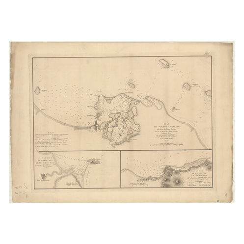Reproduction carte marine ancienne Shom - 365 - LA GUAIRA (Port), GUAYRA (Mouillage), TERRE FERME - VENEZUELA - ATLANTIQ