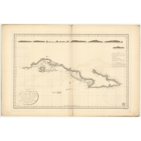 Reproduction carte marine ancienne - 368 - CUBA, CUBA (Côte Sud) - ATLANTIQUE, ANTILLES (Mer) - (1824 - ?)