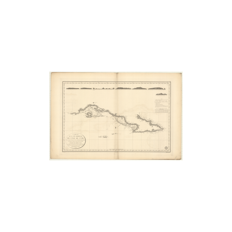 Reproduction carte marine ancienne - 368 - CUBA, CUBA (Côte Sud) - ATLANTIQUE, ANTILLES (Mer) - (1824 - ?)