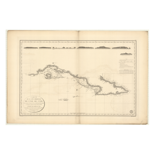 Reproduction carte marine ancienne - 368 - CUBA, CUBA (Côte Sud) - ATLANTIQUE, ANTILLES (Mer) - (1824 - ?) Reproduction carte marine ancienne - 368 - CUBA, CUBA (Côte Sud) - ATLANTIQUE, ANTILLES (Mer) - (1824 - ?)