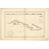 Reproduction carte marine ancienne - 368 - CUBA, CUBA (Côte Sud) - ATLANTIQUE, ANTILLES (Mer) - (1824 - ?)