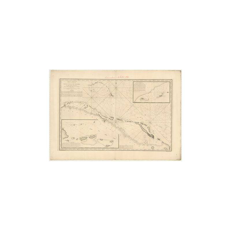 Reproduction carte marine ancienne Shom - 369 - BAHAMA (Canal) - Atlantique - (1801 - 1837)