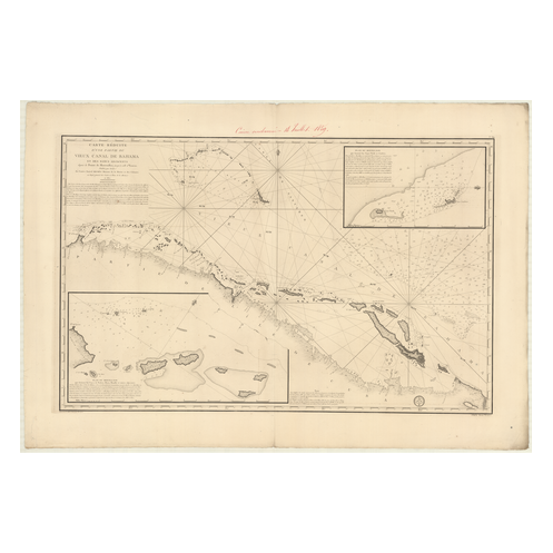 Reproduction carte marine ancienne Shom - 369 - BAHAMA (Canal) - Atlantique - (1801 - 1837)