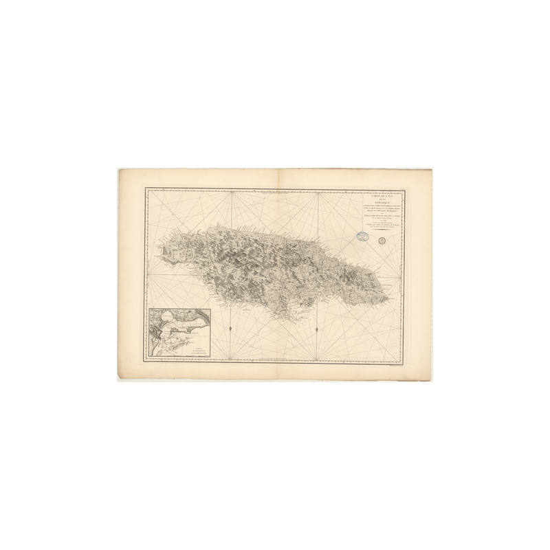 Reproduction carte marine ancienne Shom - 371 - JAMAIQUE - Atlantique,ANTILLES (Mer) - (1786 - 1874)