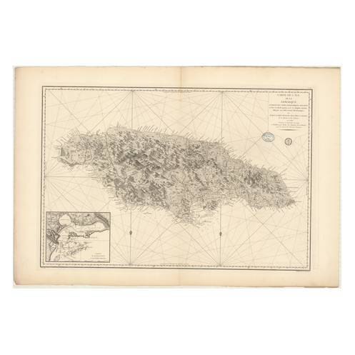 Reproduction carte marine ancienne Shom - 371 - JAMAIQUE - Atlantique,ANTILLES (Mer) - (1786 - 1874)