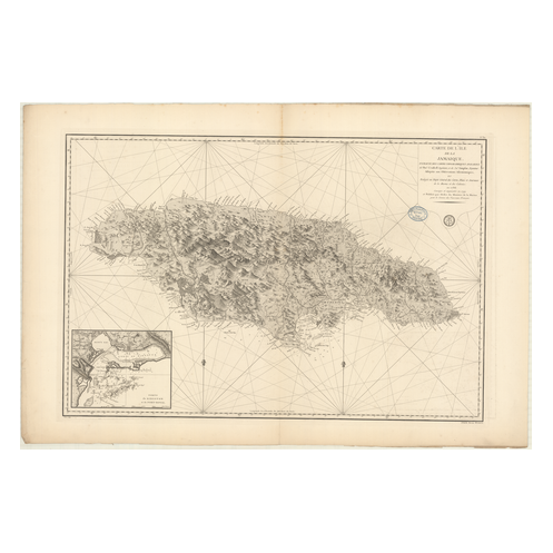 Reproduction carte marine ancienne - 371 - JAMAIQUE - ATLANTIQUE, ANTILLES (Mer) - (1786 - 1874) Reproduction carte marine ancienne - 371 - JAMAIQUE - ATLANTIQUE, ANTILLES (Mer) - (1786 - 1874)
