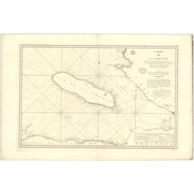 Reproduction carte marine ancienne Shom - 376 - GONAVE (île) - Atlantique,ANTILLES (Mer) - (1788 - 1887)
