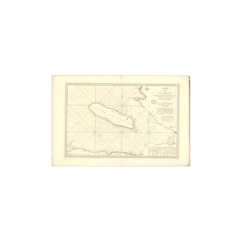 Carte marine ancienne - 376 - GONAVE (île) - Atlantique, ANTILLES (Mer) - (1788 - 1887)