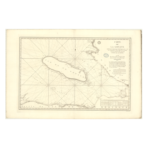 Reproduction carte marine ancienne Shom - 376 - GONAVE (île) - Atlantique,ANTILLES (Mer) - (1788 - 1887)