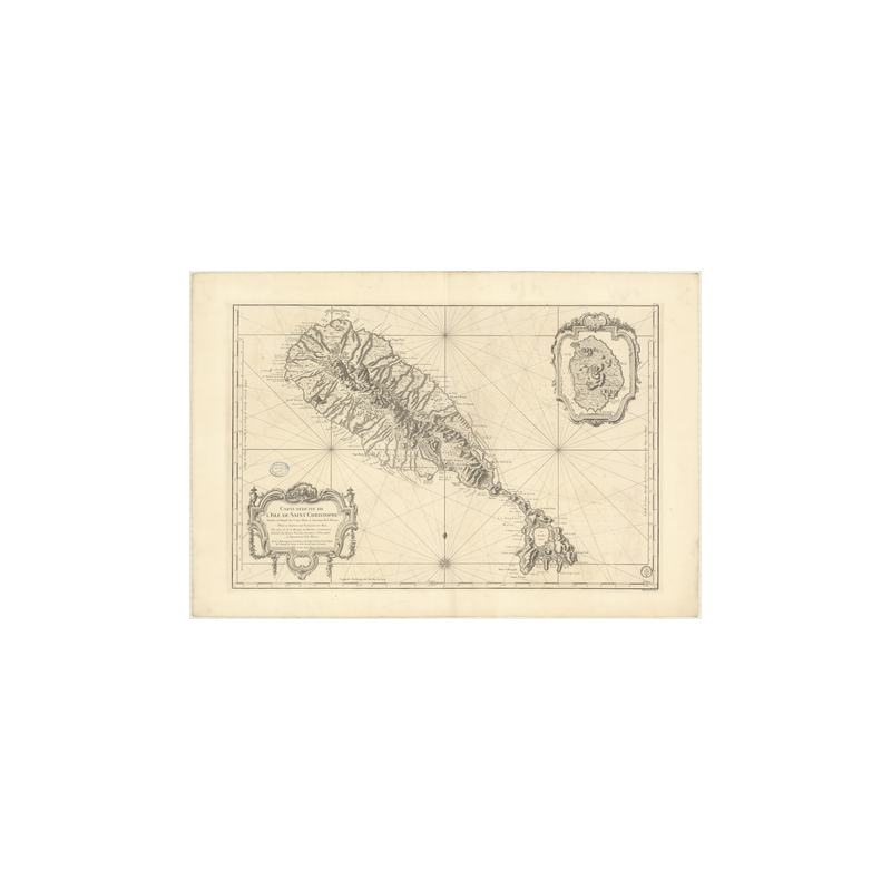 Carte marine ancienne - 379 - SAINT-CHRISTOPHE (île), NIEVES (île), NEVIS (île) - ATLANTIQUE, ANTILLES (Mer) - (1758 - ?)