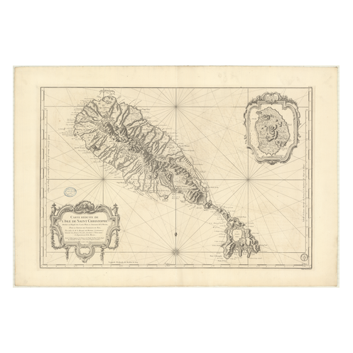 Reproduction carte marine ancienne Shom - 379 - SAINT-CHRISTOPHE (île), NIEVES (île), NEVIS (île) - Atlantique,ANTILL