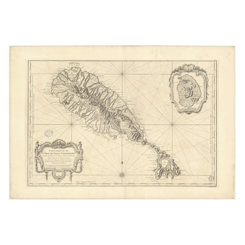 Carte marine ancienne - 379 - SAINT-CHRISTOPHE (île), NIEVES (île), NEVIS (île) - ATLANTIQUE, ANTILLES (Mer) - (1758 - ?)