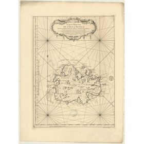 Reproduction carte marine ancienne - 380 - ANTIGUE - ANTIGUA (île) - ATLANTIQUE, ANTILLES (Mer) - (1758 - ?)