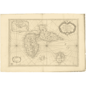 Carte marine ancienne - 381 - MARIE GALANTE (île), SAINTES (îles) - GUADELOUPE - ATLANTIQUE, ANTILLES (Mer) - (1759 - ?)