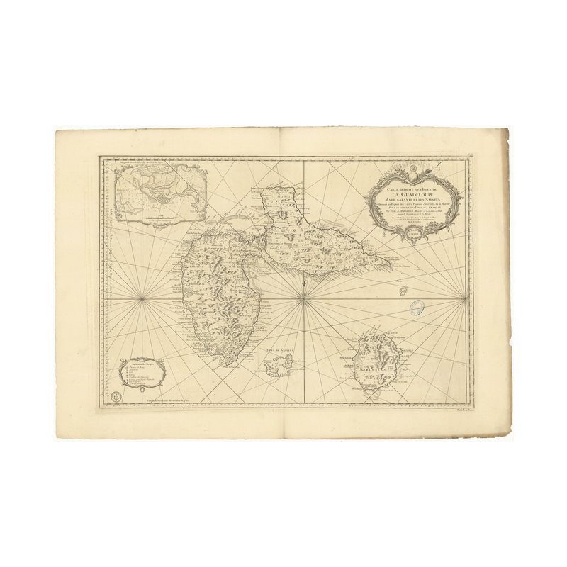 Reproduction carte marine ancienne Shom - 381 - MARIE GALANTE (île), SAINTES (îles) - GUADELOUPE - Atlantique,ANTILLES