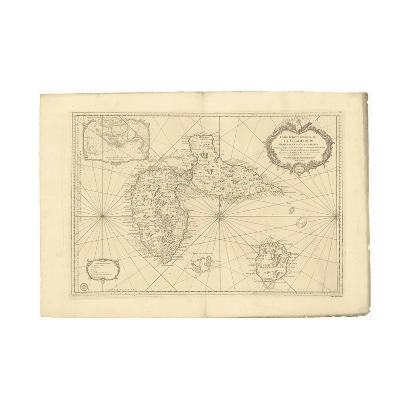 Reproduction carte marine ancienne Shom - 381 - MARIE GALANTE (île), SAINTES (îles) - GUADELOUPE - Atlantique,ANTILLES