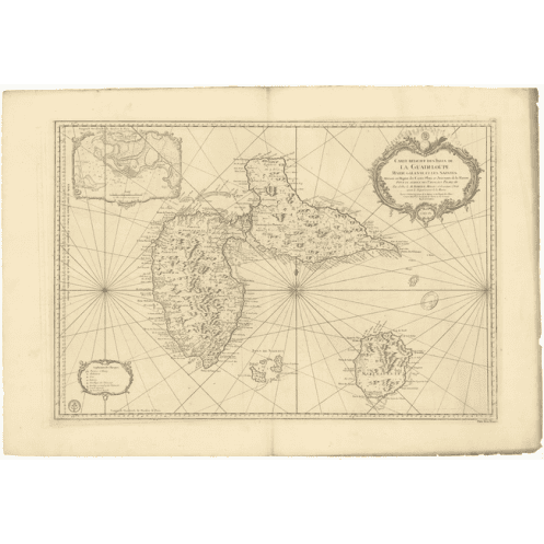 Reproduction carte marine ancienne Shom - 381 - MARIE GALANTE (île), SAINTES (îles) - GUADELOUPE - Atlantique,ANTILLES