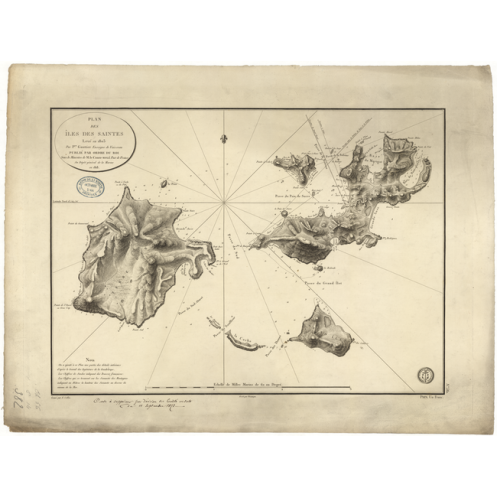 Reproduction carte marine ancienne - 382 - ANTILLES, SAINTES (îles) - ATLANTIQUE, ANTILLES (Mer) - (1818 - 1873) Reproduction carte marine ancienne - 382 - ANTILLES, SAINTES (îles) - ATLANTIQUE, ANTILLES (Mer) - (1818 - 1873)