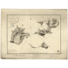 Reproduction carte marine ancienne - 382 - ANTILLES, SAINTES (îles) - ATLANTIQUE, ANTILLES (Mer) - (1818 - 1873)