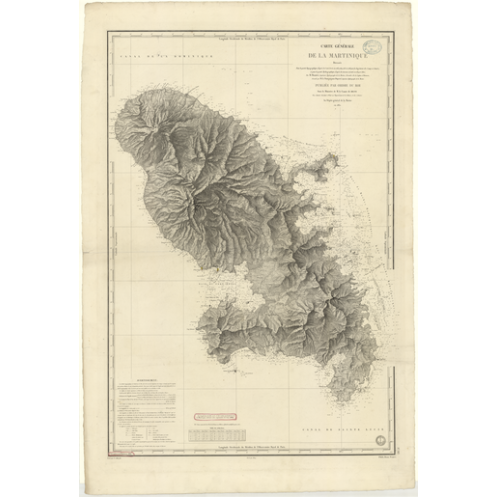 Reproduction of old nautical chart - 383 - ANTILLES - MARTINIQUE - ATLANTIQUE, ANTILLES (Mer) - (1831 - 1986)