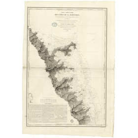 Reproduction carte marine ancienne - 384 - ANTILLES, MARTINIQUE (Côte Est), MARIGOT (Pointe), VAUCLIN (Pointe) - ATLANTIQUE, ANT