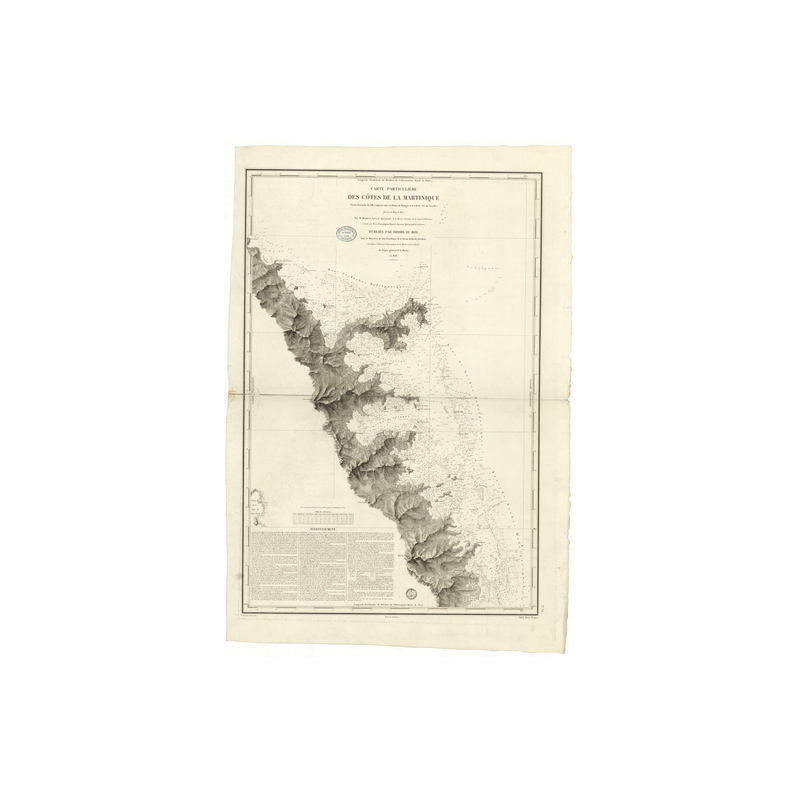 Reproduction carte marine ancienne Shom - 384 - ANTILLES, MARTINIQUE (Côte Est), MARIGOT (Pointe), VAUCLIN (Pointe) - A