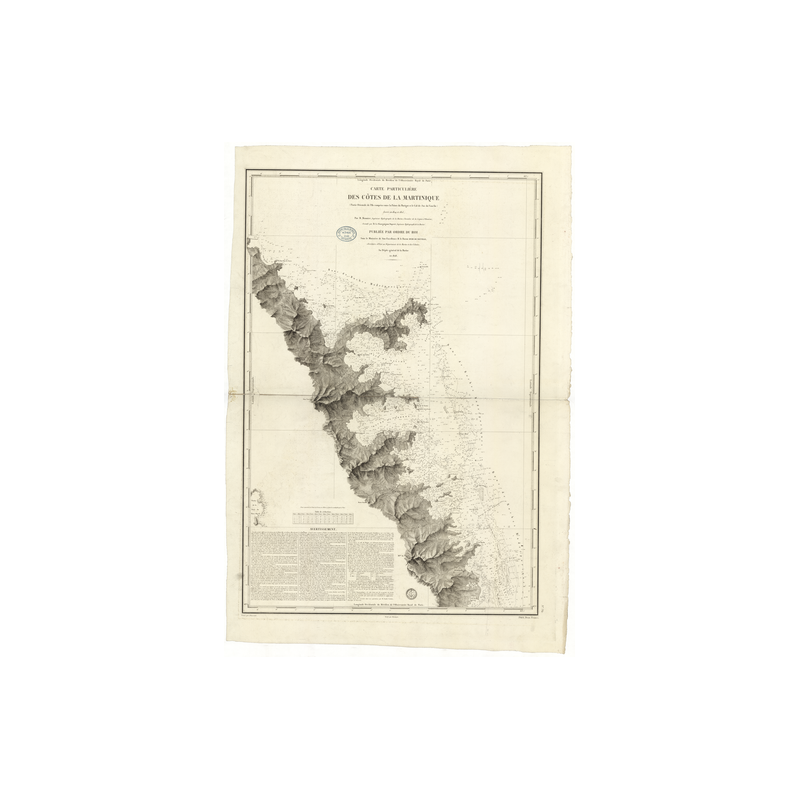 Reproduction carte marine ancienne - 384 - ANTILLES, MARTINIQUE (Côte Est), MARIGOT (Pointe), VAUCLIN (Pointe) - ATLANTIQUE, ANT