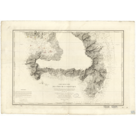 Reproduction carte marine ancienne - 385 - ANTILLES, MARTINIQUE (Côte Sud), VAUCLIN (Pointe), NEGRES (Pointe), VAUCLIN (Pointe).