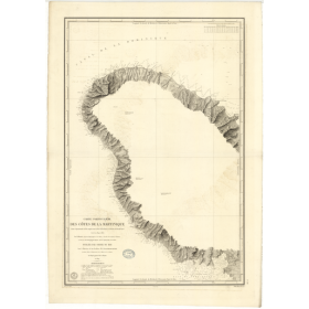 Reproduction carte marine ancienne - 386 - ANTILLES, MARTINIQUE (Côte Nord), MARIGOT (Pointe), NEGRE (Pointe), NEGRE (Point) - A