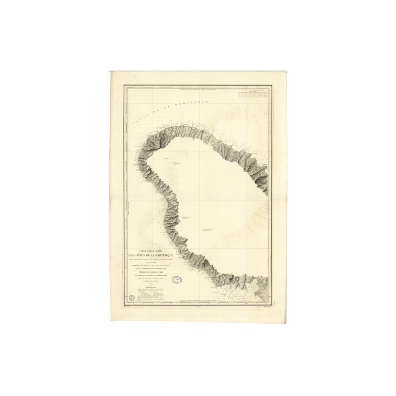 Reproduction carte marine ancienne - 386 - ANTILLES, MARTINIQUE (Côte Nord), MARIGOT (Pointe), NEGRE (Pointe), NEGRE (Point) - A