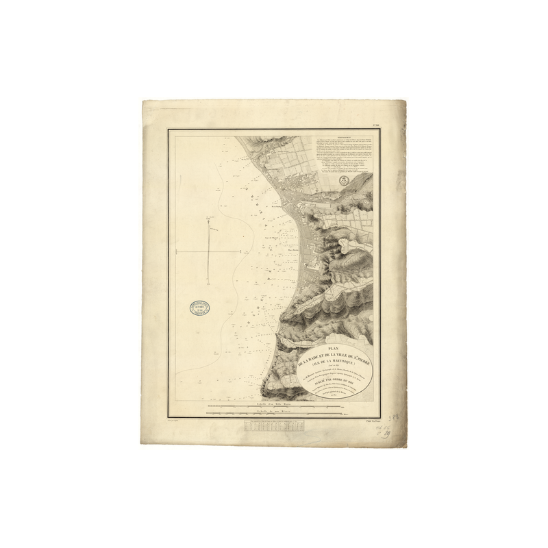 Reproduction carte marine ancienne Shom - 388 - ANTILLES, SAINT-PIERRE (Rade) - MARTINIQUE - Atlantique,ANTILLES (Mer) -