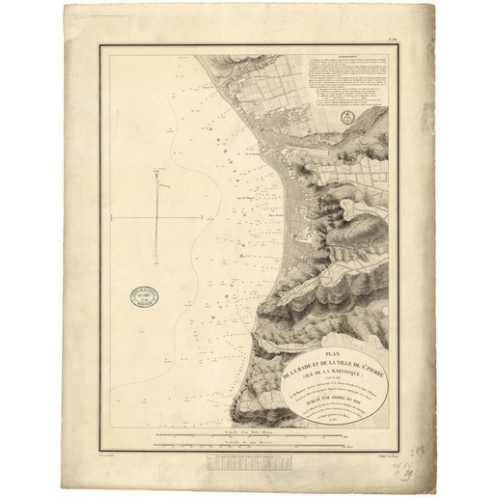 Reproduction carte marine ancienne - 388 - ANTILLES, SAINT-PIERRE (Rade) - MARTINIQUE - ATLANTIQUE, ANTILLES (Mer) - (1827 - 194 Reproduction carte marine ancienne - 388 - ANTILLES, SAINT-PIERRE (Rade) - MARTINIQUE - ATLANTIQUE, ANTILLES (Mer) - (1827 - 194