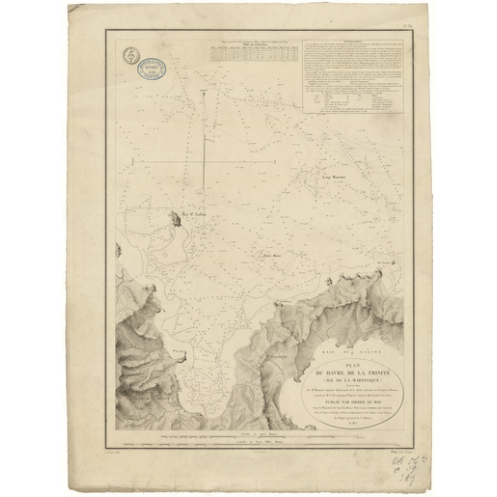 Reproduction carte marine ancienne Shom - 389 - ANTILLES, TRINITE (Havre) - MARTINIQUE - Atlantique,ANTILLES (Mer) - (18