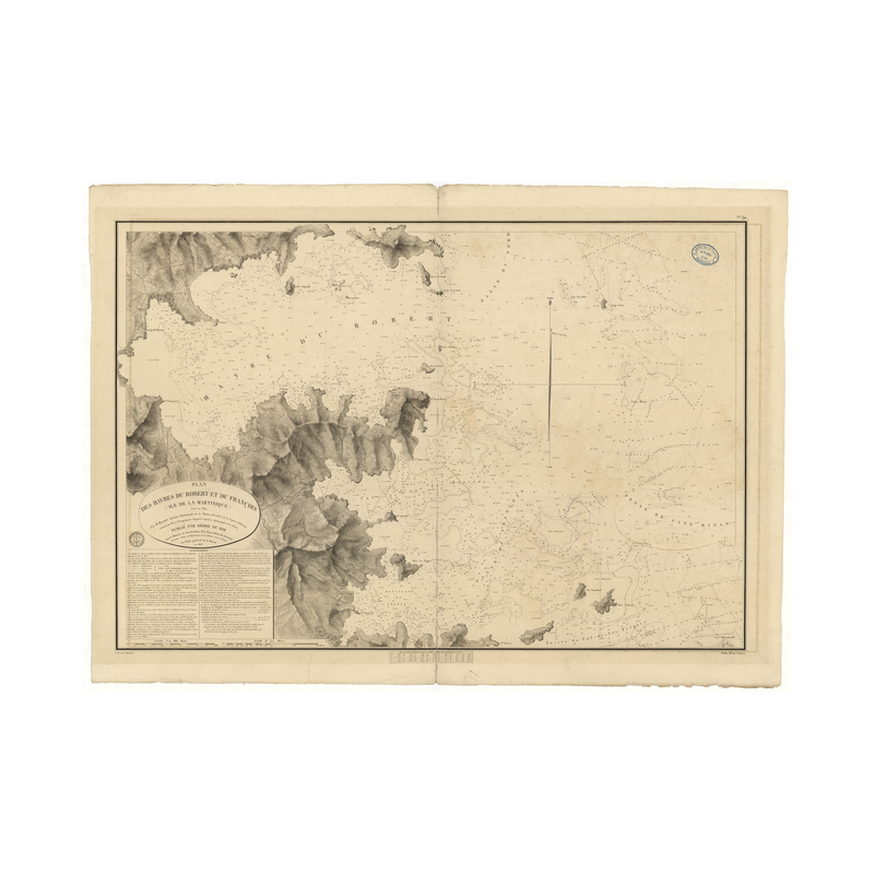 Carte marine ancienne - 390 - ANTILLES, ROBERT (Havre), FRANCOIS (Havre) - MARTINIQUE - ATLANTIQUE, ANTILLES (Mer) - (1828 - 198