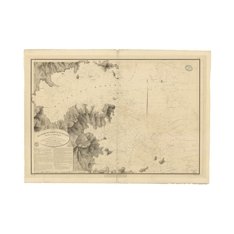 Reproduction carte marine ancienne - 390 - ANTILLES, ROBERT (Havre), FRANCOIS (Havre) - MARTINIQUE - ATLANTIQUE, ANTILLES (Mer)