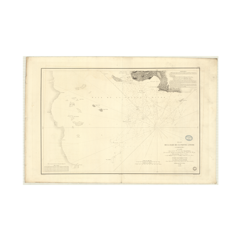 Reproduction carte marine ancienne - 894 - ANTILLES, POINTE-A-PITRE (Baie) - GUADELOUPE - ATLANTIQUE, ANTILLES (Mer) - (1839 - ?