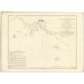 Carte marine ancienne - 895 - ANTILLES, SAINT-THOMAS (île), SAINT-THOMAS (Port) - VIERGES (îles) - ATLANTIQUE, ANTILLES (Mer) -