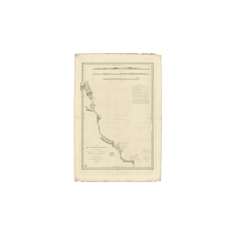 Reproduction carte marine ancienne Shom - 940 - CAMPECHE (Golfe), VERACRUZ (Abords) - MEXIQUE - Atlantique,AMERIQUE CENT