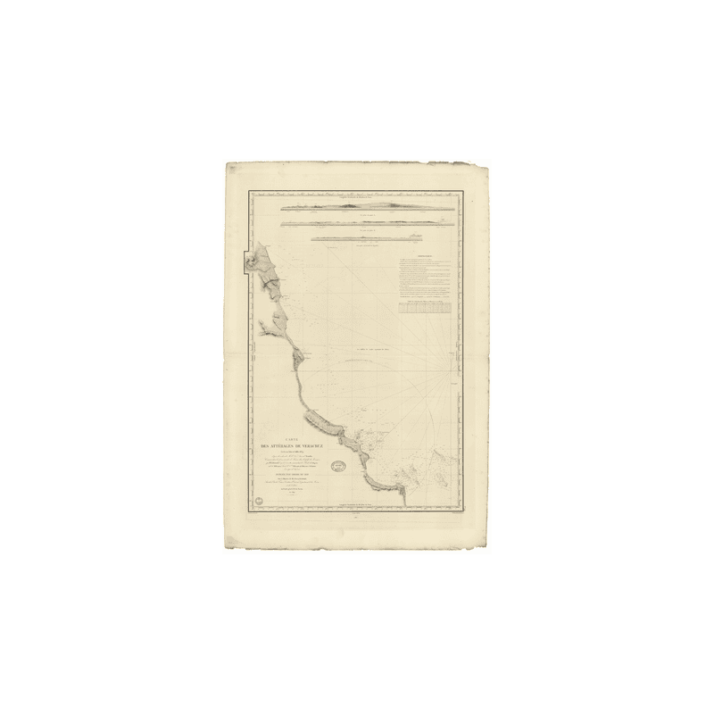 Reproduction carte marine ancienne - 940 - CAMPECHE (Golfe), VERACRUZ (Abords) - MEXIQUE - ATLANTIQUE, AMERIQUE CENTRALE (Côte E